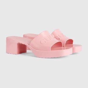 Pink Rubber Gucci Sandals